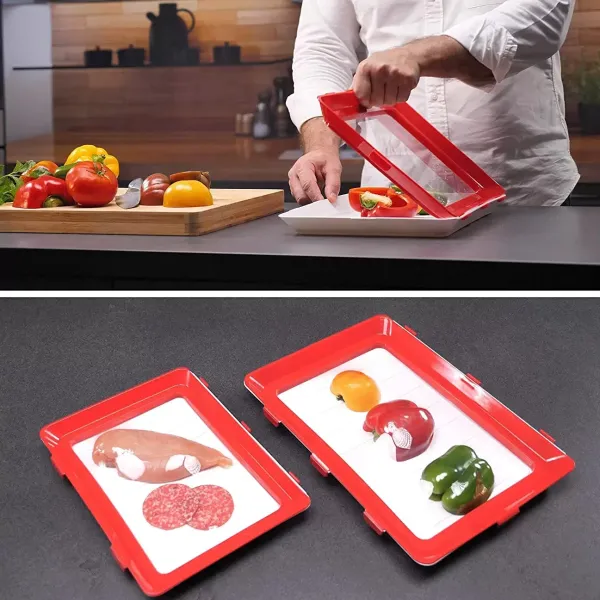 Foldable Food Storage Tray, 8 pcs Tray Set of 2 Creative Multiple Storage Systems for Healthy Foods