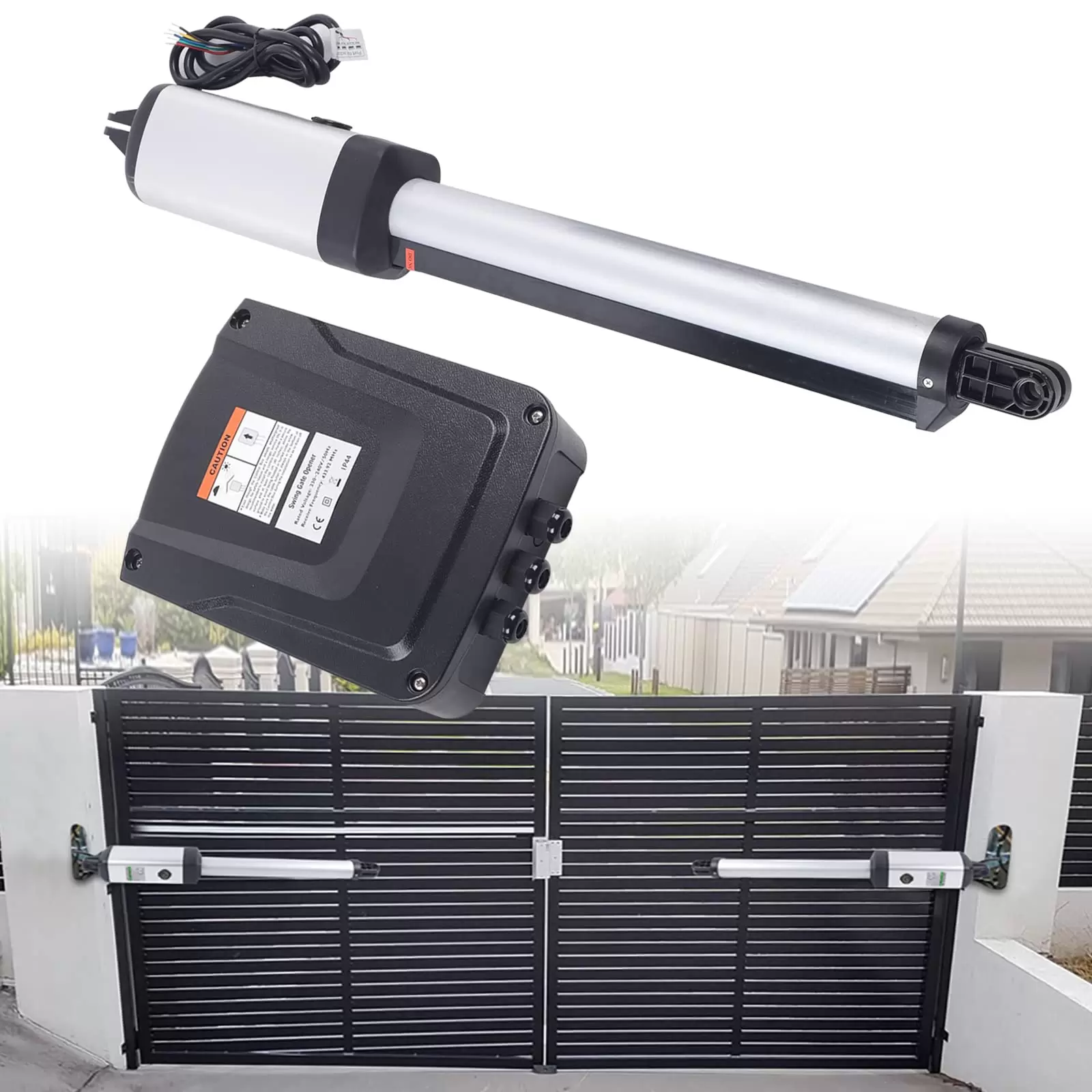 Automatic Gate Opener Kit Heavy Duty Solar Gate Operator for Single Swing Gates Electric Swing Gate Opener Kit Operator Single Arm Remote Automatic Gate Opener Kit Heavy Duty Solar Gate Operator for Single Swing Gates Electric Swing Gate Opener Kit Operator Single Arm Remote