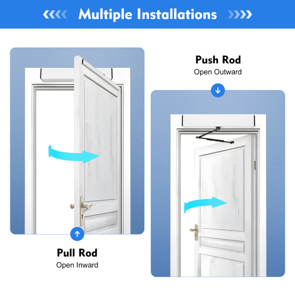 Automatic door opener with remote control and push button - For commercial use