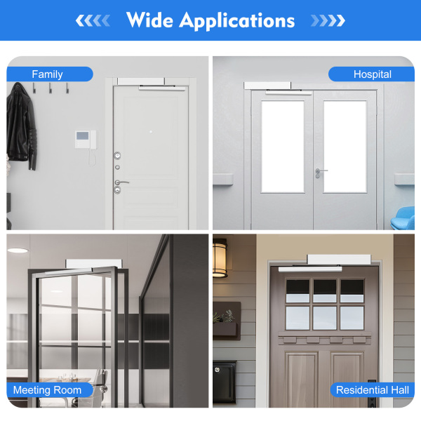Automatic door opener with remote control and push button - For commercial use