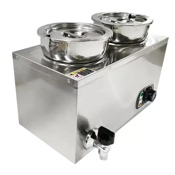Meal Warmer with Two Soup Pots - Stainless Steel - 220V - Electric Stainless Steel Warmer