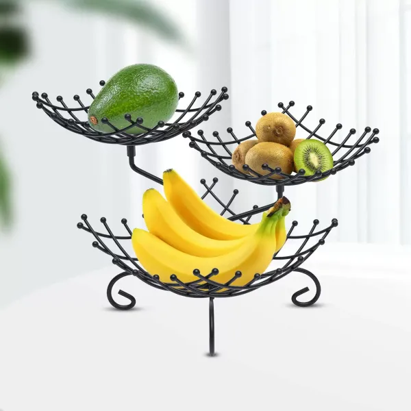 3-Tier Fruit and Vegetable Storage Basket - Metal