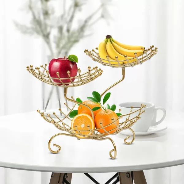 3-Tier Fruit and Vegetable Storage Basket - Metal