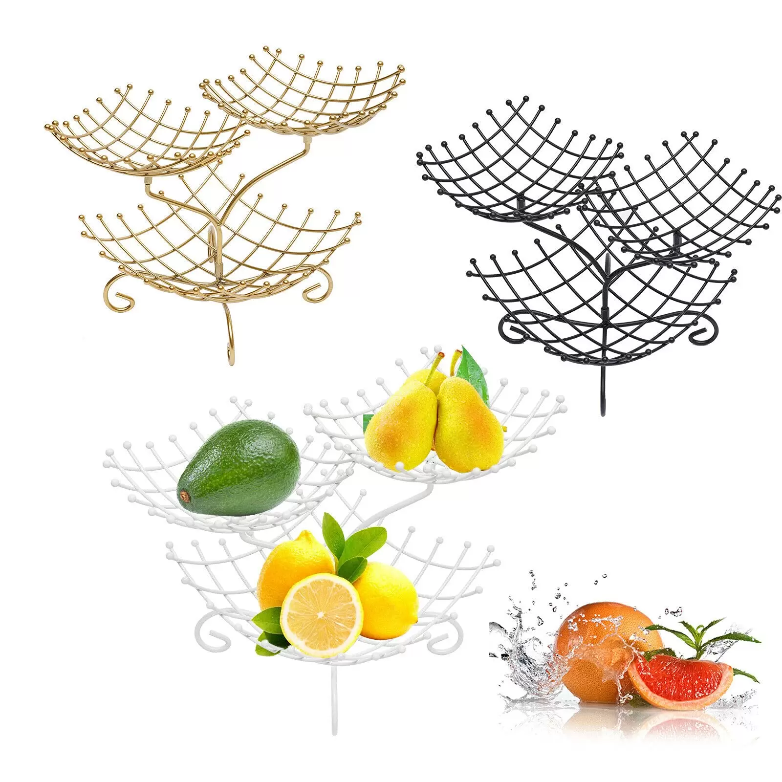 3-Tier Fruit and Vegetable Storage Basket - Metal 3-Tier Fruit and Vegetable Storage Basket - Metal