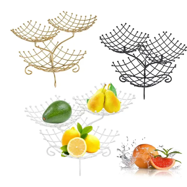 3-Tier Fruit and Vegetable Storage Basket - Metal