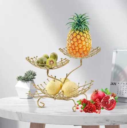 3-Tier Fruit and Vegetable Storage Basket - Metal