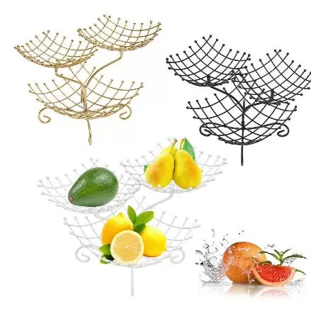 3-Tier Fruit and Vegetable Storage Basket - Metal