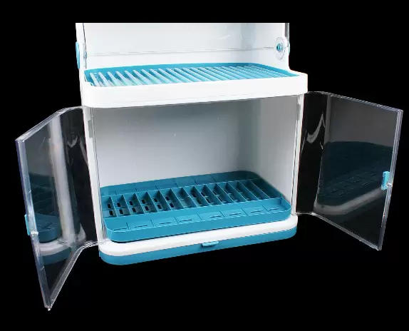 2-Tier Plastic Dish Drying Rack with Dust Cover