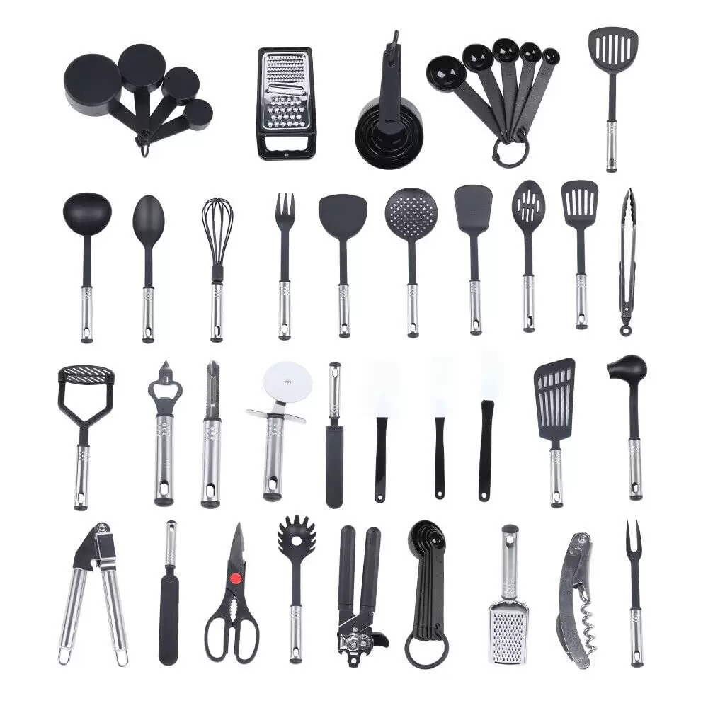 40 Piece Silicone Non-Scratch Nylon Kitchen Utensil Set - Kitchen Accessories - Kitchen Accessories