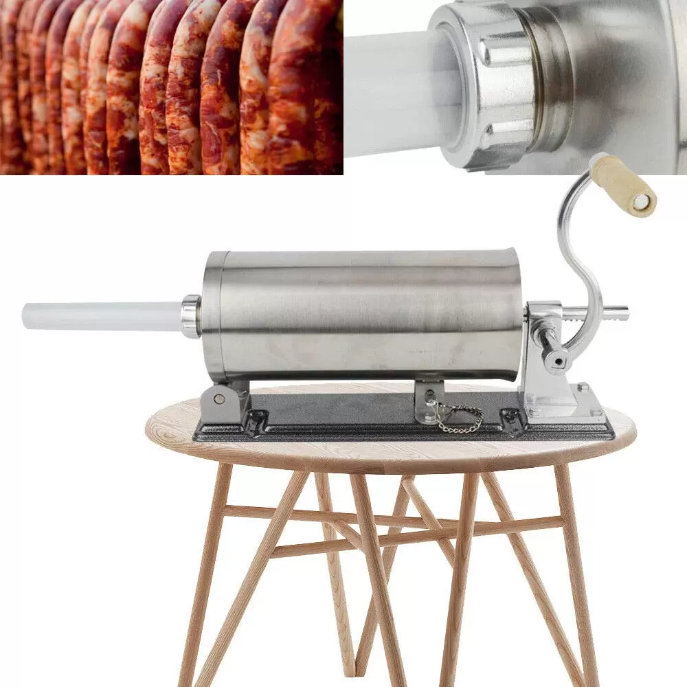 3L Stainless Steel Manual Sausage Filler Sausage Machine Sausage Syringe Sausage Press Sausage Maker for Homes Businesses Restaurants Snack Bars