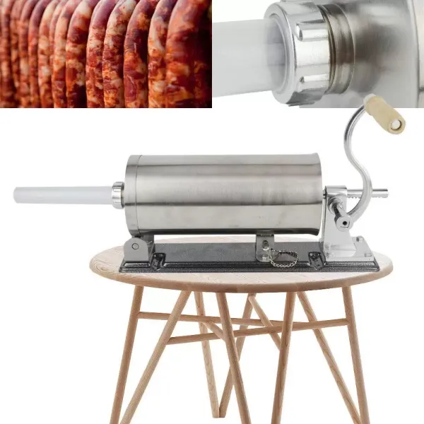 3L Stainless Steel Manual Sausage Filler Sausage Machine Sausage Syringe Sausage Press Sausage Maker for Homes Businesses Restaurants Snack Bars