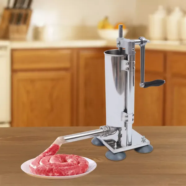 Sausage Filling Machine 3L Aluminum Alloy Manual Sausage Stuffer Sprayer with 4 Silicone Suction Cups with 4 Stainless Steel Filling Tubes and 7 Tubes