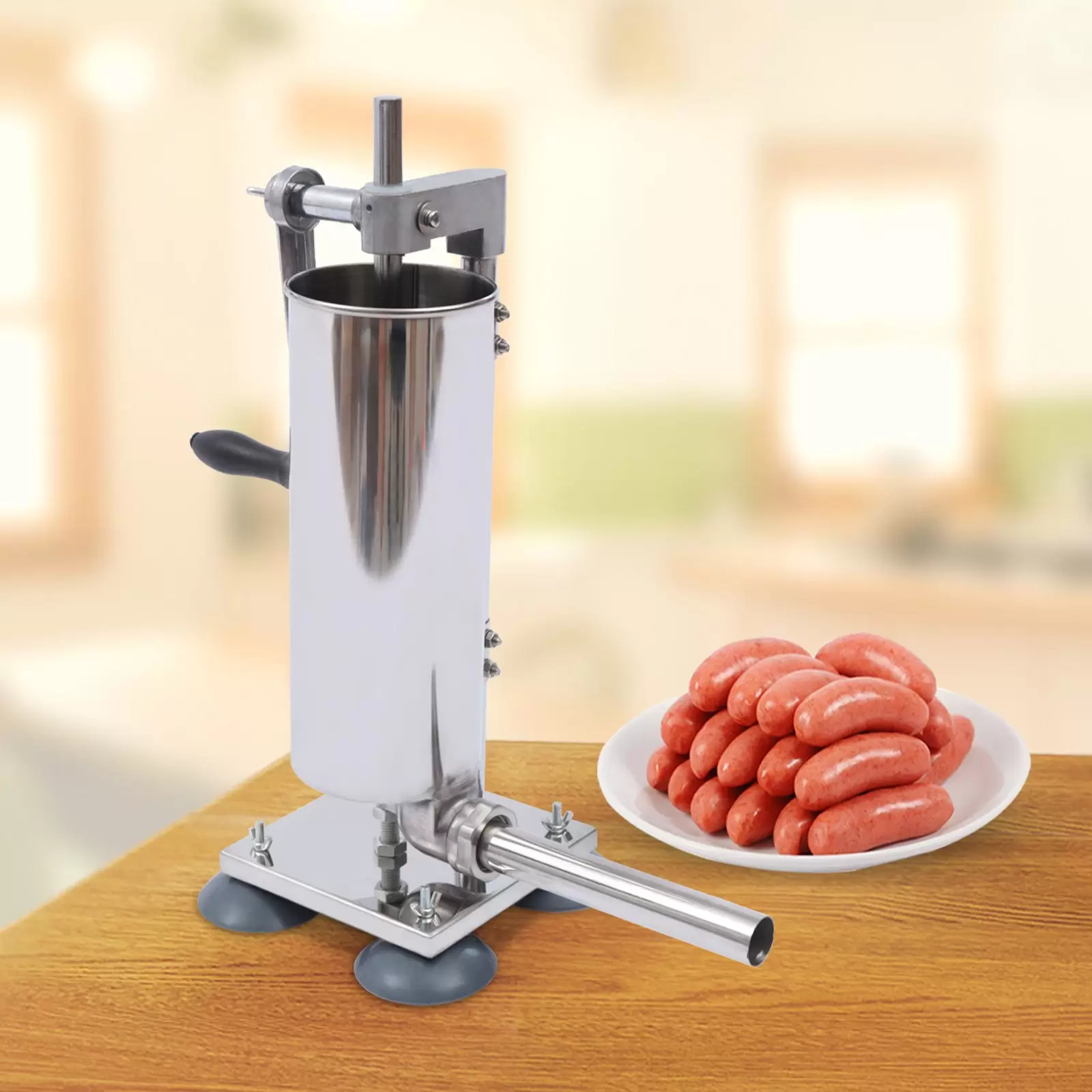 Filling machine, sausage machine, 3L, vertical, with 4 filling tubes and 4 suction cups