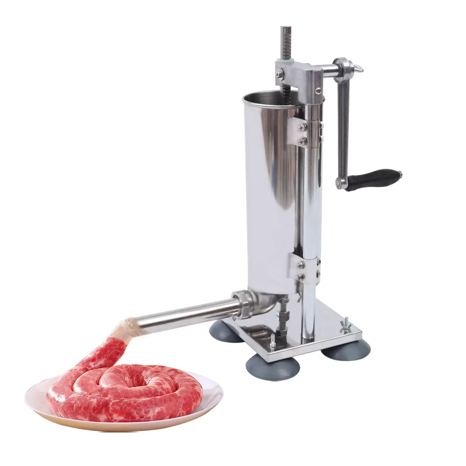 Filling machine, sausage machine, 3L, vertical, with 4 filling tubes and 4 suction cups Filling machine, sausage machine, 3L, vertical, with 4 filling tubes and 4 suction cups