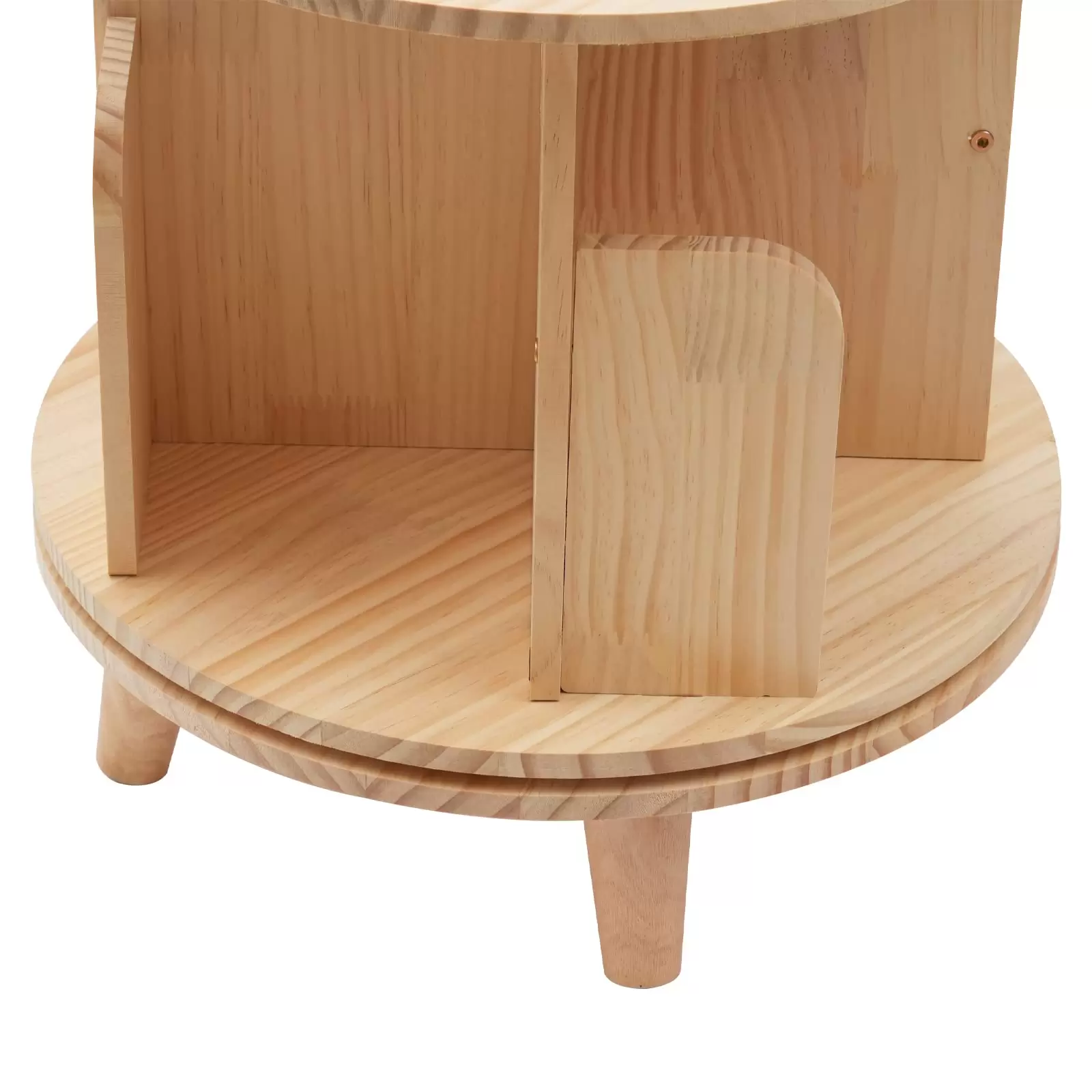 Wooden Rotating Bookshelf - Wooden Shelf - 4 Compartments for Office and Household - Small Side Table Wooden Rotating Bookshelf - Wooden Shelf - 4 Compartments for Office and Household - Small Side Table