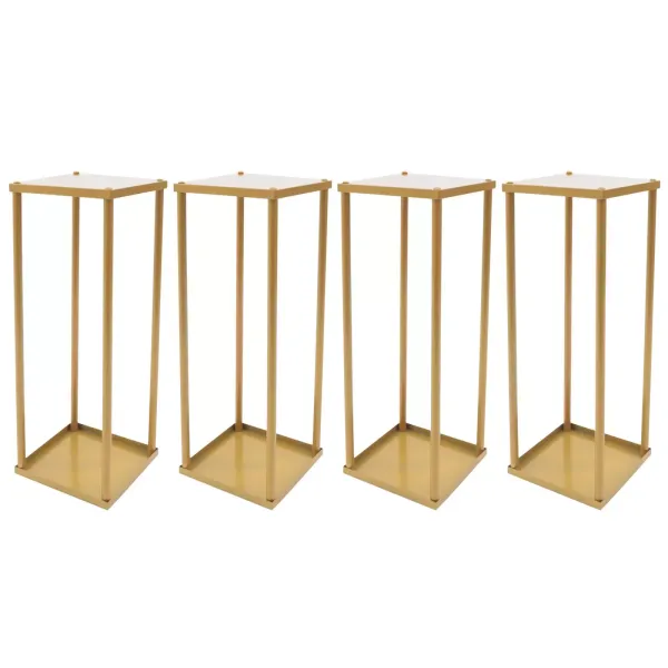 4 Pack Metal Flower Pots for Floor Column Shaped Flower Pots for Wedding Party Decoration 60 x 20 x 20 cm Valentine's Day Graduation Decoration