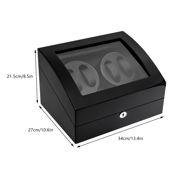 Automatic Watch Winder - 10 Slots - LED - 5 Modes - for Watches and Rings - Polyurethane - Black