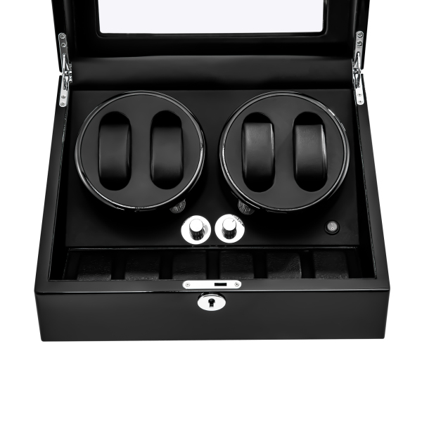 Automatic Watch Winder - 10 Slots - LED - 5 Modes - for Watches and Rings - Polyurethane - Black Automatic Watch Winder - 10 Slots - LED - 5 Modes - for Watches and Rings - Polyurethane - Black