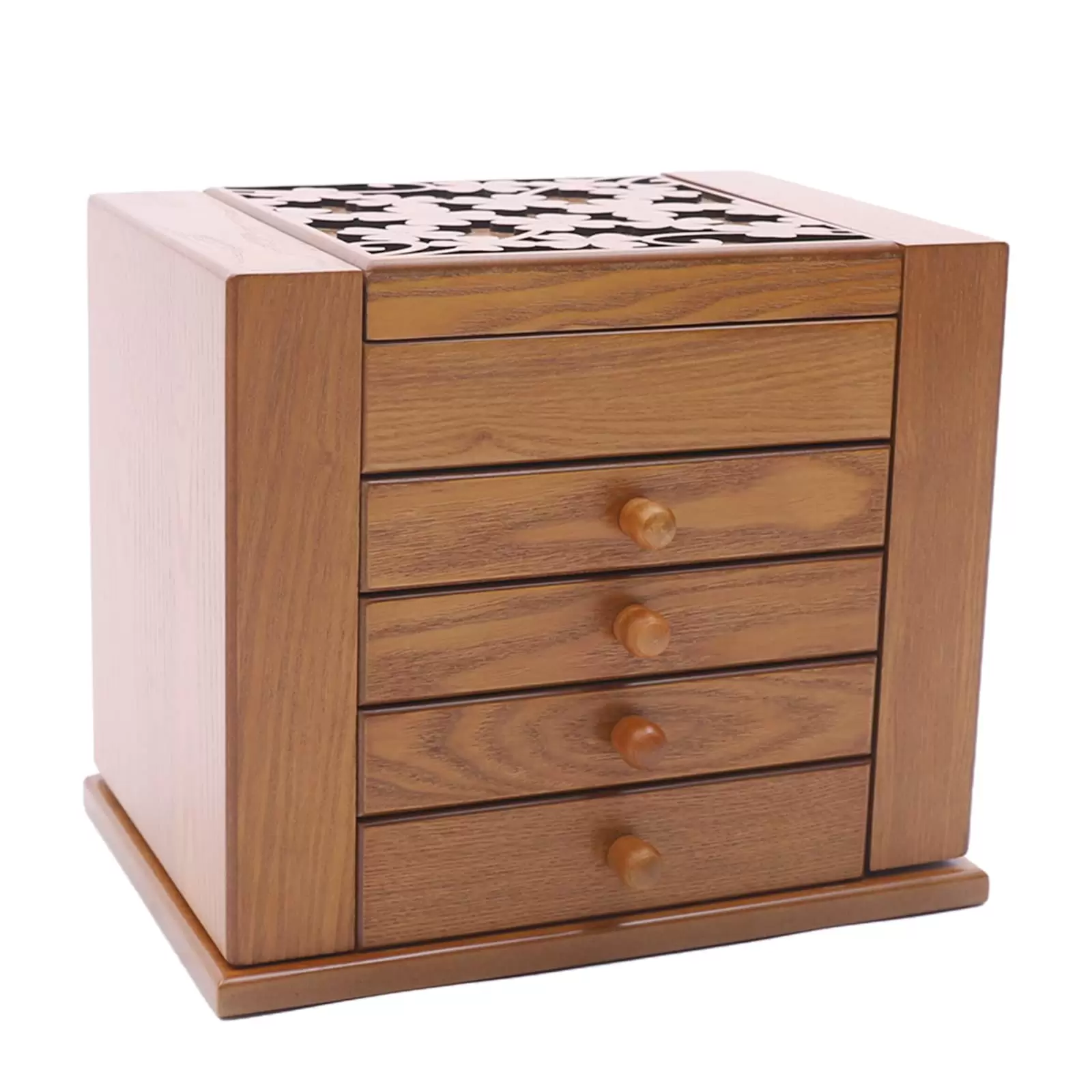 Wooden jewelry box - 5 layers - Jewelry box - with mirror