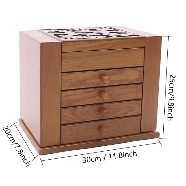 Wooden jewelry box - 5 layers - Jewelry box - with mirror Wooden jewelry box - 5 layers - Jewelry box - with mirror