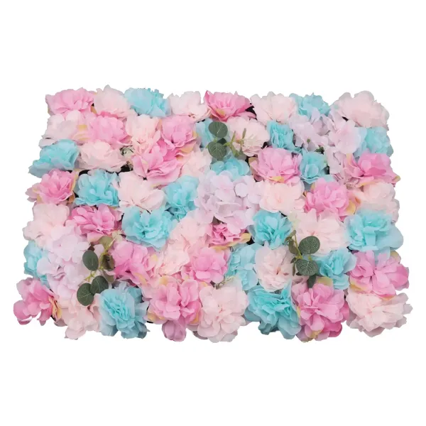 12 Pack Artificial Flower Walls, 60 x 40 cm, Wall Decoration for Wedding, Balcony (Dahlie + Hydrangea + Eucalyptus)