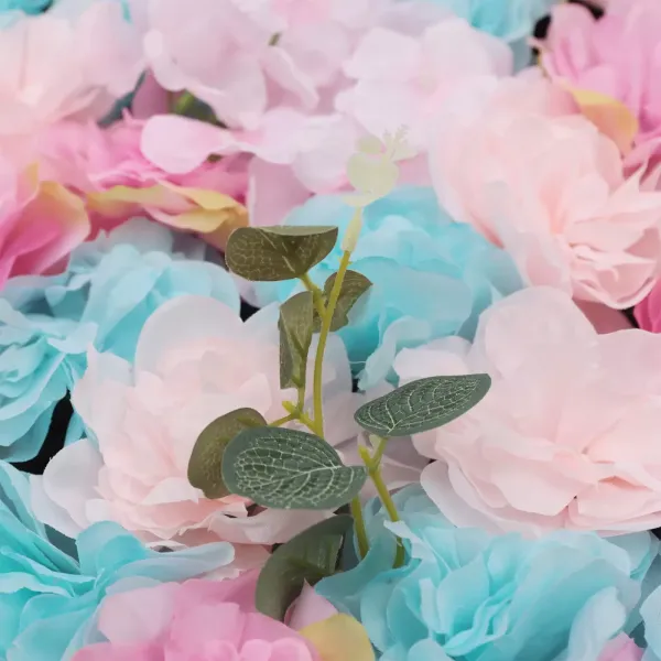 12 Pack Artificial Flower Walls, 60 x 40 cm, Wall Decoration for Wedding, Balcony (Dahlie + Hydrangea + Eucalyptus)
