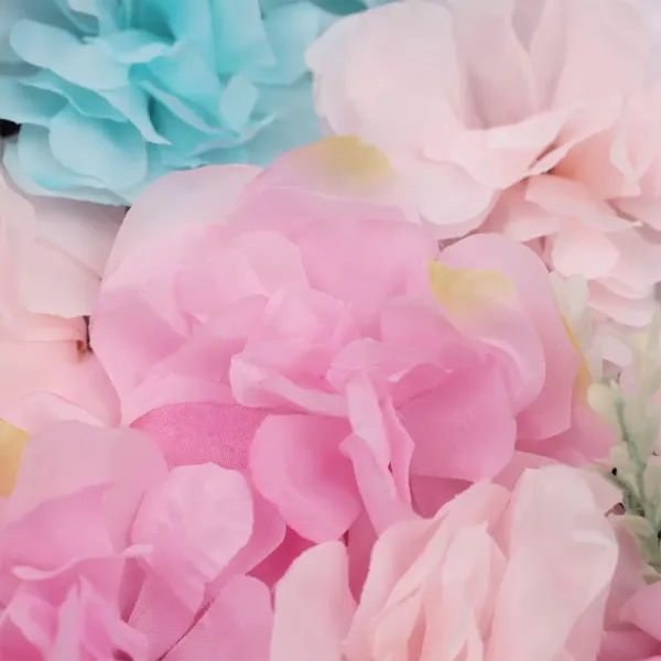 12 Pack Artificial Flower Walls, 60 x 40 cm, Wall Decoration for Wedding, Balcony (Dahlie + Hydrangea + Eucalyptus)