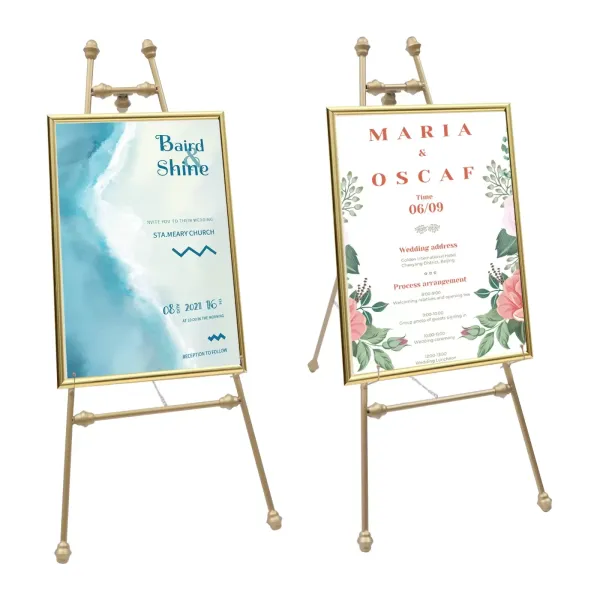 Set of 2 Iron Easel Style Easel for Oil Painting, Poster Holder, for Indoor and Outdoor Use
