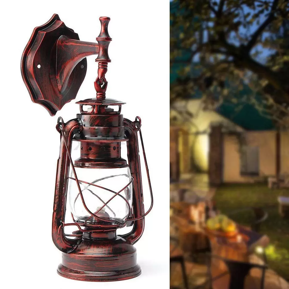Retro Adjustable Metal Wall Lamp - Retro Style - Vintage Style - Rustic Style - Romantic Outdoor Lantern Red Bronze