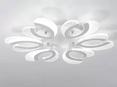 Modern 6-Arm Flower Shape LED Lamp, Dimmable LED Lighting Acrylic (72W)