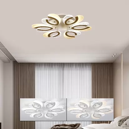 Modern 6-Arm Flower Shape LED Lamp, Dimmable LED Lighting Acrylic (72W)
