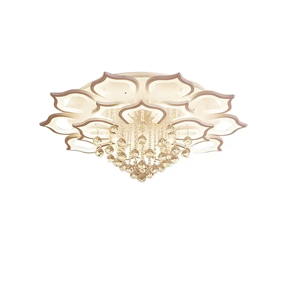 16 Heads Modern LED 96W White Acrylic Dimmable Ceiling Light Fixture with Dimmable Remote Control Modern LED Ceiling Light