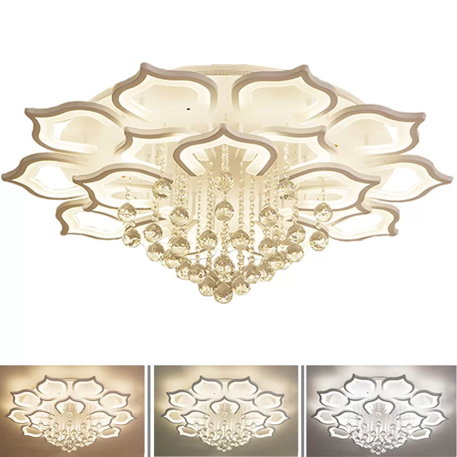 16 Heads Modern LED 96W White Acrylic Dimmable Ceiling Light Fixture with Dimmable Remote Control Modern LED Ceiling Light 16 Heads Modern LED 96W White Acrylic Dimmable Ceiling Light Fixture with Dimmable Remote Control Modern LED Ceiling Light