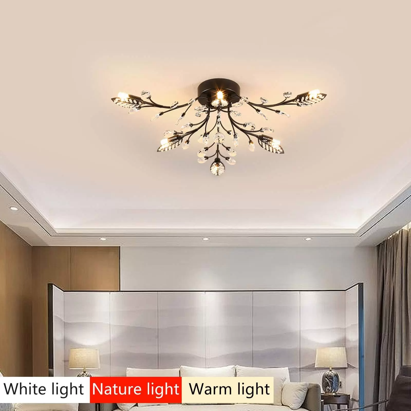 6-Flame Ceiling Light LED Ceiling Light for Living Room Balcony Hall Kitchen Chandelier