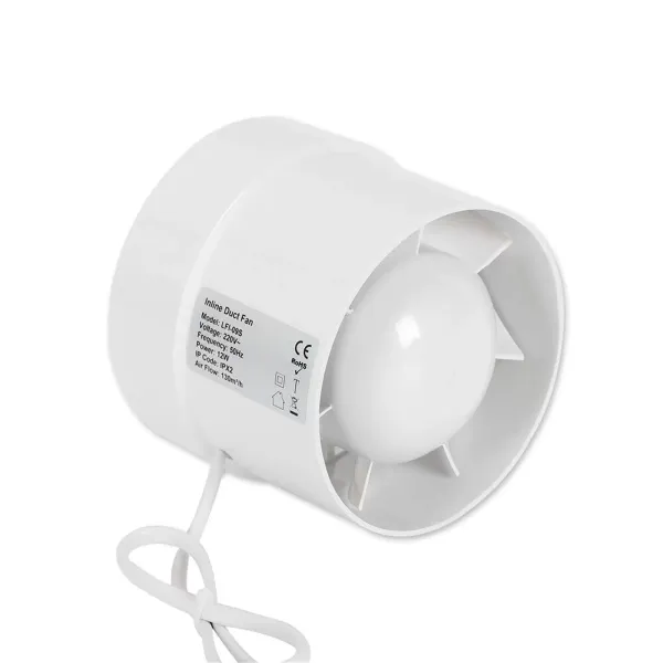 CNCEST Bathroom Tubular Fan with Ball Bearing 100/125/150mm for Toilet, Bathroom, Greenhouse, Kitchen, Round, 100mm
