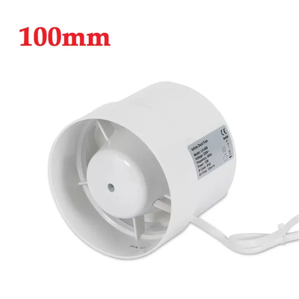 CNCEST Bathroom Tubular Fan with Ball Bearing 100/125/150mm for Toilet, Bathroom, Greenhouse, Kitchen, Round, 100mm