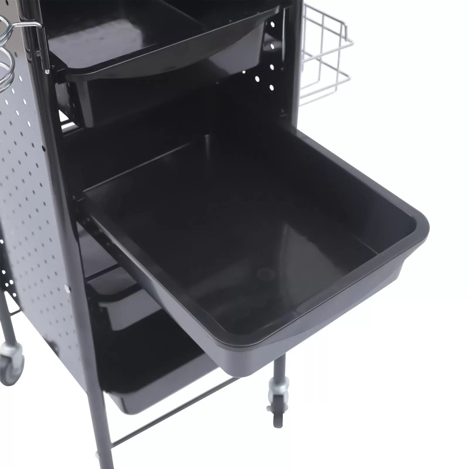 Hairdresser Trolley Beauty Rolling Cart 5 Drawers with Casters for Hairdresser and Salon Kitchen and Bathroom Hairdressing Trolley Black