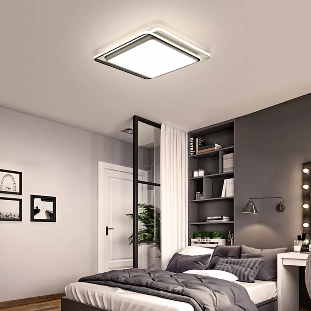LED Acrylic Ceiling Light Living Room Lamp Square Bedroom Modern Minimalist Lighting 48CM