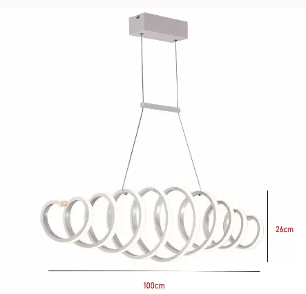 88 W S-shaped LED chandelier - dimmable - creative design - hanging ceiling light - modern - cold light