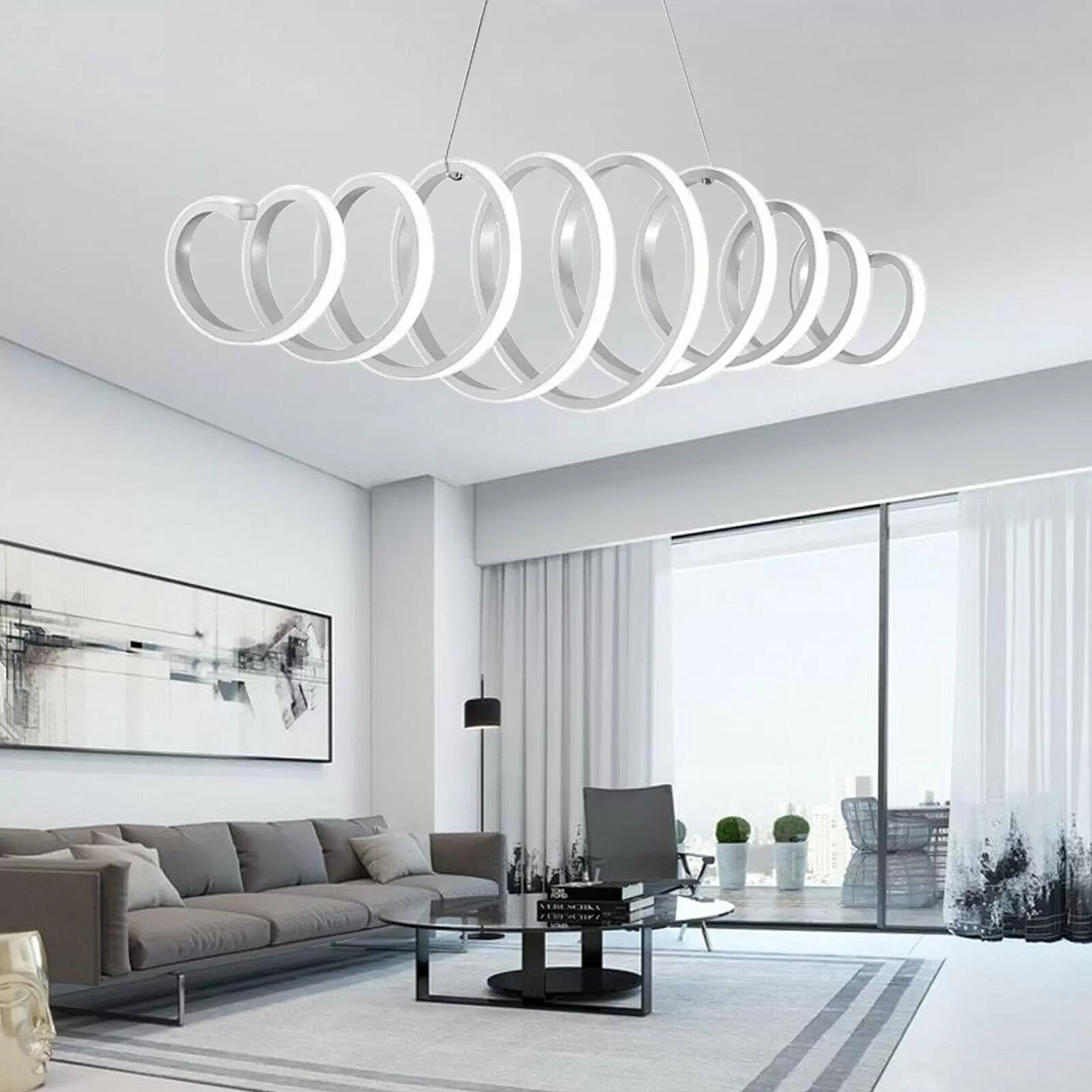 88W S-Shaped LED Chandelier - Dimmable - Creative Design - Hanging Ceiling Light - Modern - Cold/Warm Light