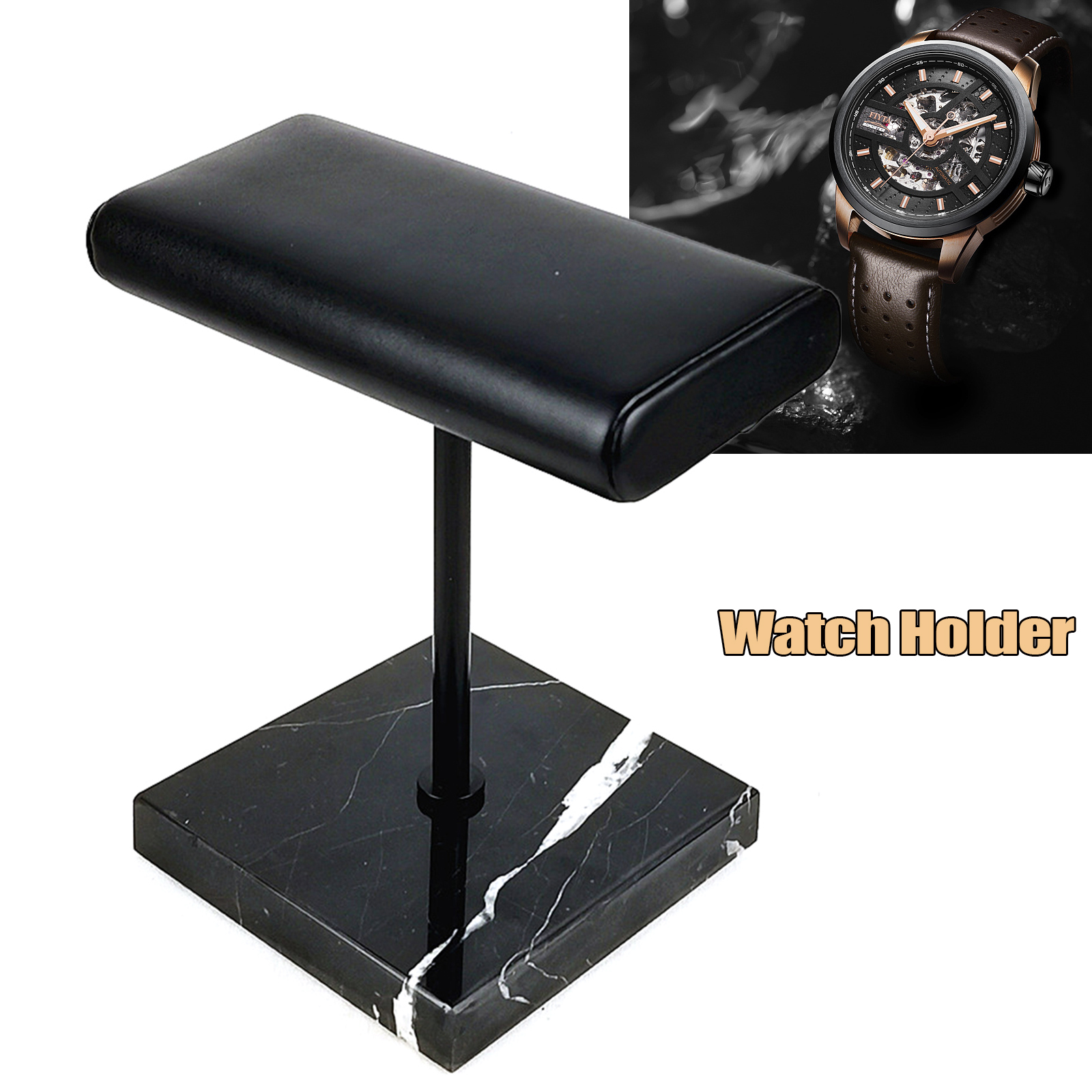 Watch Display Stand Black Marble Base Watch Stand for Retail or Personal Use For Home Window Display Shopping Center Watch Display Stand Black Marble Base Watch Stand for Retail or Personal Use For Home Window Display Shopping Center