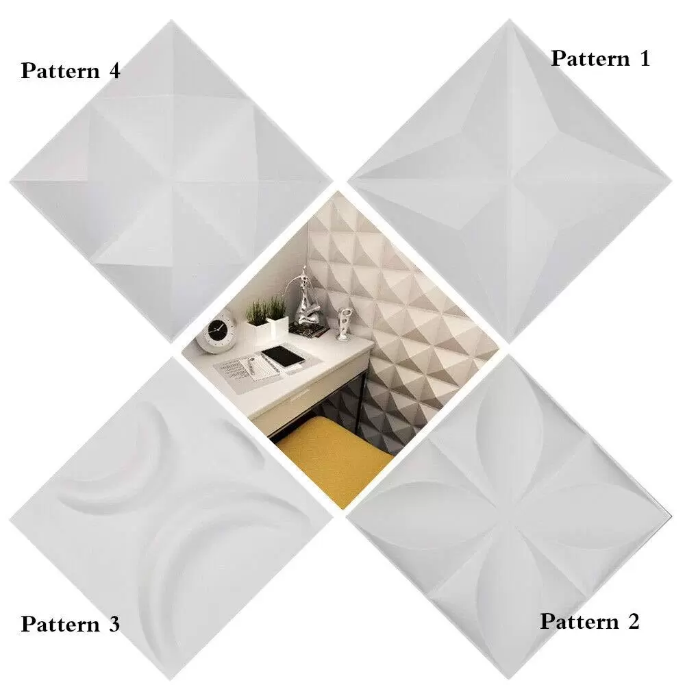 12 Pack 3D PVC Wall Panels Environmentally Friendly Fireproof Waterproof Wallpaper Wall Decor 12" x 12"