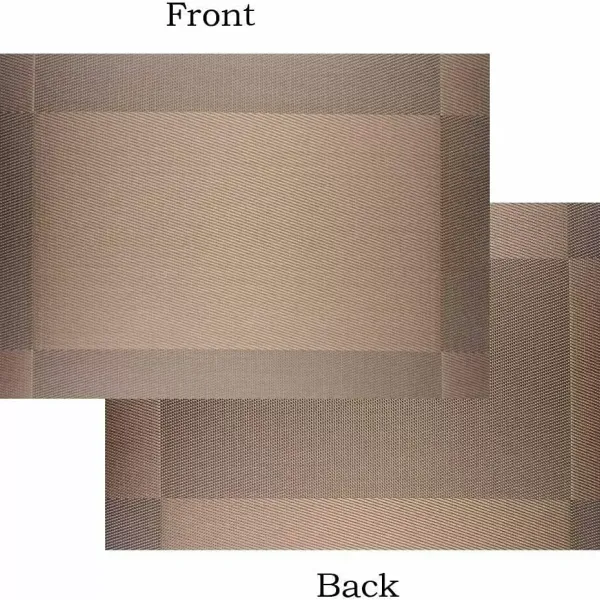 Placemats Set of 4 Non-Slip Washable 45 x 30 cm PVC Non-Slip Heat Resistant Placemats for Kitchen Restaurant (Brown)