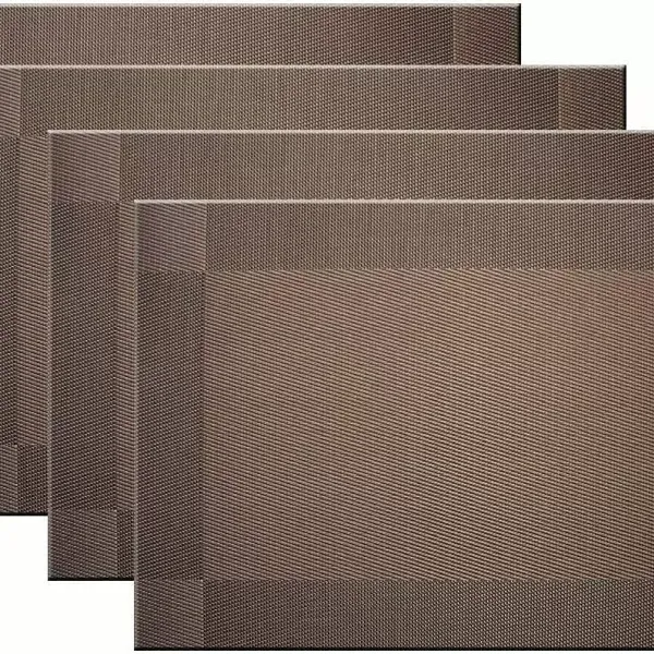 Placemats Set of 4 Non-Slip Washable 45 x 30 cm PVC Non-Slip Heat Resistant Placemats for Kitchen Restaurant (Brown) Placemats Set of 4 Non-Slip Washable 45 x 30 cm PVC Non-Slip Heat Resistant Placemats for Kitchen Restaurant (Brown)
