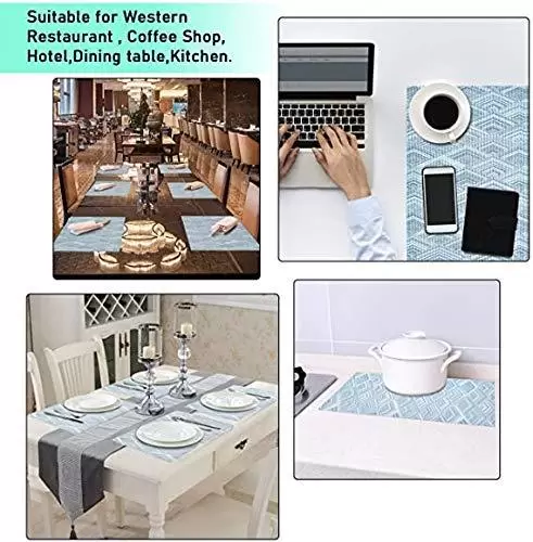 Placemats Set of 4 Non-Slip Washable Placemats 45 x 30 cm PVC Non-Slip Heat Resistant Placemats for Kitchen Placemats Set of 4 Non-Slip Washable Placemats 45 x 30 cm PVC Non-Slip Heat Resistant Placemats for Kitchen