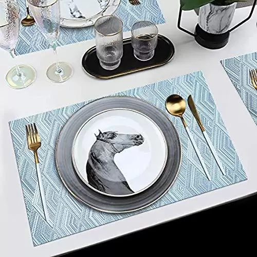 Placemats Set of 4 Non-Slip Washable Placemats 45 x 30 cm PVC Non-Slip Heat Resistant Placemats for Kitchen Placemats Set of 4 Non-Slip Washable Placemats 45 x 30 cm PVC Non-Slip Heat Resistant Placemats for Kitchen