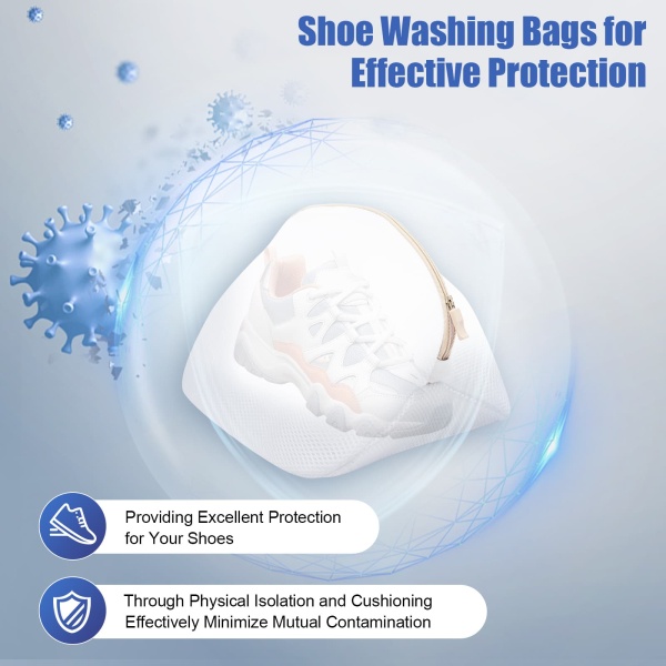 Set of 2 Mesh Laundry Nets with Zipper for Washing Machine Delicates, Thin Underwear and Socks