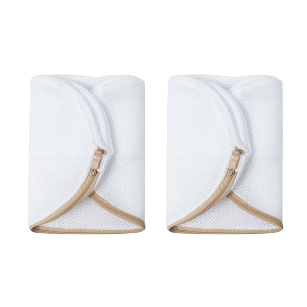 Set of 2 Mesh Laundry Nets with Zipper for Washing Machine Delicates, Thin Underwear and Socks