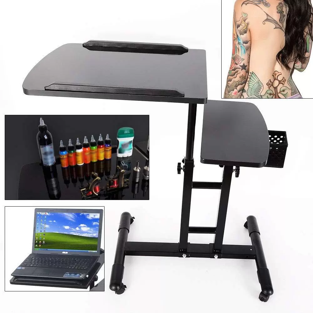 Tattoo Storage Table Tattoo Workbench Stand Tattoo Salon Table with Wheel Double Adjustment 360 Degree Rotation for Beginners and Tattoo Artists Tattoo Storage Table Tattoo Workbench Stand Tattoo Salon Table with Wheel Double Adjustment 360 Degree Rotation for Beginners and Tattoo Artists