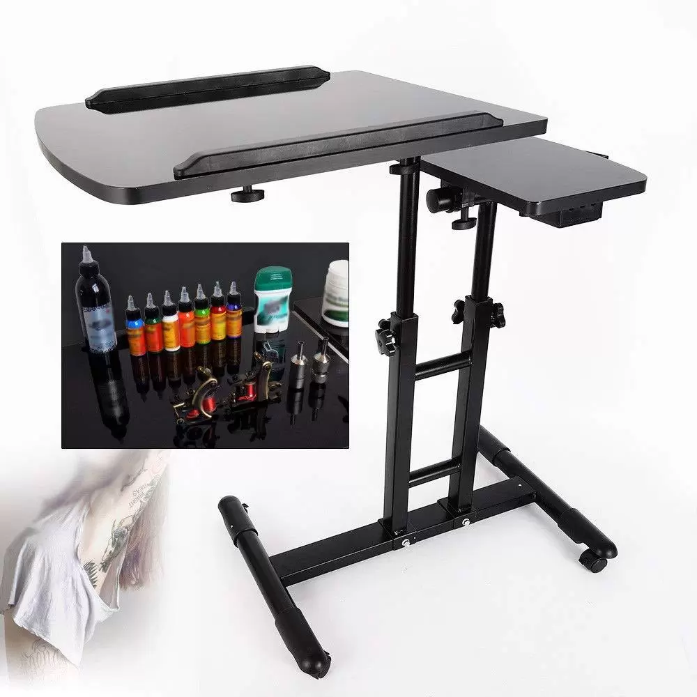 Tattoo Storage Table Tattoo Workbench Stand Tattoo Salon Table with Wheel Double Adjustment 360 Degree Rotation for Beginners and Tattoo Artists Tattoo Storage Table Tattoo Workbench Stand Tattoo Salon Table with Wheel Double Adjustment 360 Degree Rotation for Beginners and Tattoo Artists